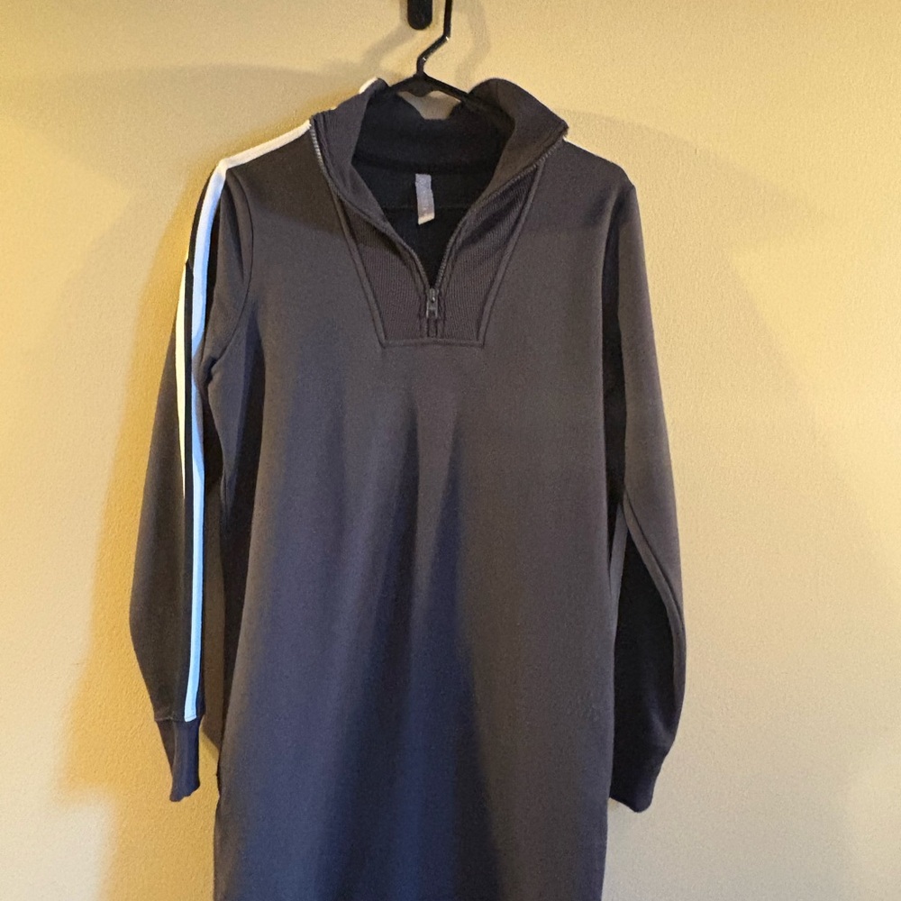Athleta Charcoal- Brownish Quarter-Zip Dress